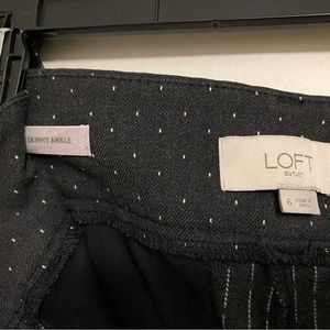 Loft Outlet grey and cream polka dot crop pants